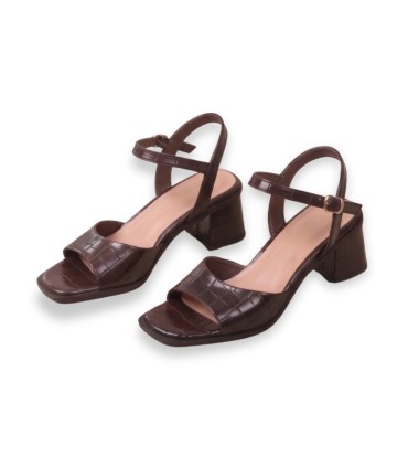 Sandales Femme  Croco à Talon Carré – Ref 769 | Trioox Tunisie