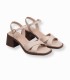 Sandales Femme Jines à Talon Carré Ref 770 Beige | Trioox Tunisie