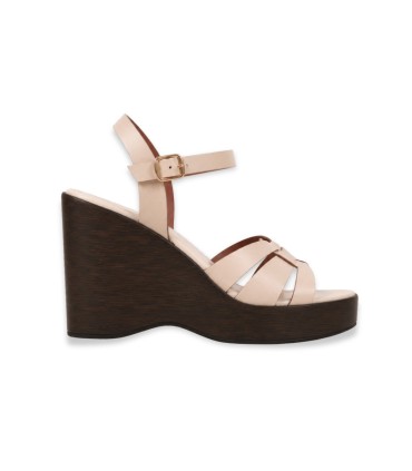 Sandales Compensées Beige Femme Chic | Chaussures Élégantes Tunisie - Trioox
