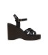 Sandales Compensées Noir Femme Chic | Chaussures Élégantes Tunisie - Trioox