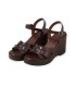 Sandales Compensées Marron Femme Chic | Chaussures Élégantes Tunisie - Trioox