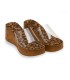 Mules Compensées Transparentes Femme Chic Caramel & Léopard | Trioox Tunisie