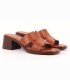 Mule à Talon Femme Marron en Simili Cuir Premium Camel