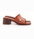 Mule à Talon Femme Marron en Simili Cuir Premium Camel