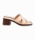 Mule à Talon Femme Marron en Simili Cuir Premium Beige