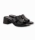 Mule à Talon Femme Marron en Simili Cuir Premium Noir