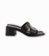 Mule à Talon Femme Marron en Simili Cuir Premium Noir
