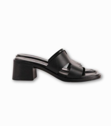 Mule à Talon Femme Marron en Simili Cuir Premium Noir