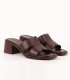Mule à Talon Femme Marron en Simili Cuir Premium