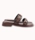 Mules Marron à Double Bride - Simili Cuir Premium