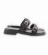 Mules Noir à Double Bride - Simili Cuir Premium