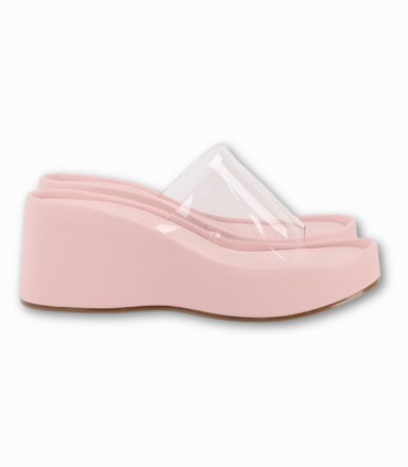 Sabots Compensés Transparents – Confort Premium Couleur Rose