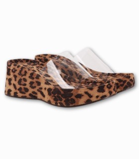Sabots Compensés Transparents – Confort Premium Motif Tigre